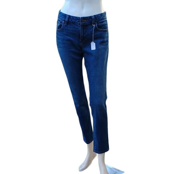 631220..Ann Taylor Loft Straight leg Jeans Size 4, 30" Waist 27" Inseam 7" Rise - Picture 2 of 6